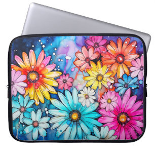 Funda Para Portátil Arte colorido de flores acuáticas