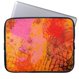 Funda Para Portátil Arte contemporáneo. La mano hizo arte. Textura col