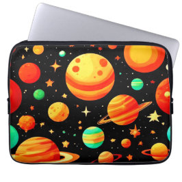 Funda Para Portátil Arte cósmico de dibujos animados con tonos cálidos