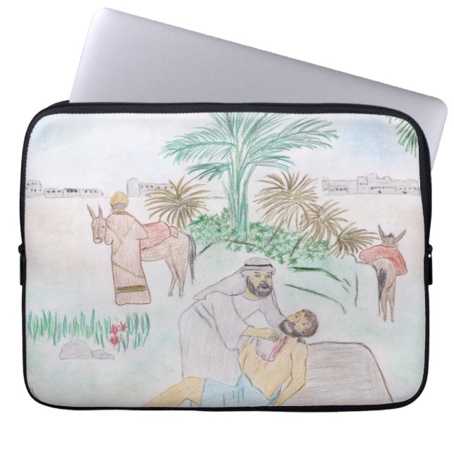 Funda Para Portátil Arte cristiano El buen samaritano (Frente)