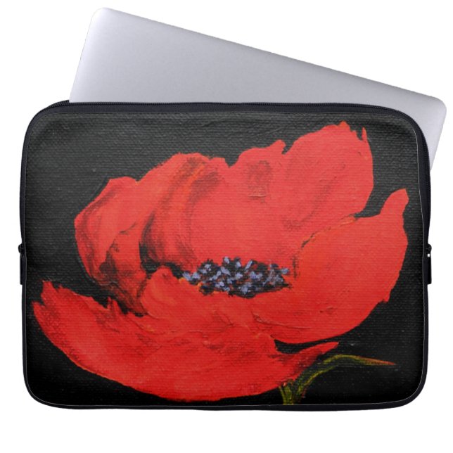 Funda Para Portátil Arte de amapola roja (Frente)