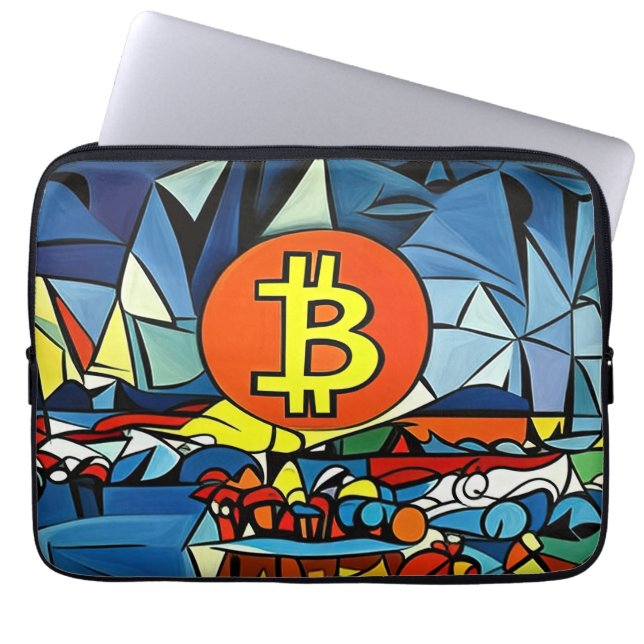 Funda Para Portátil Arte de Bitcoin (Frente)