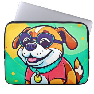 Funda Para Portátil Arte de cachorro genial estilo caricatura