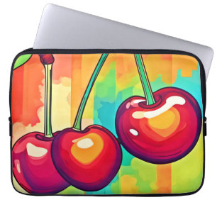 Funda Para Portátil Arte de Cereza Vibrante