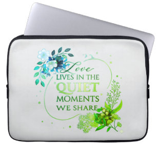 Funda Para Portátil Arte de cita floral dorada elegante