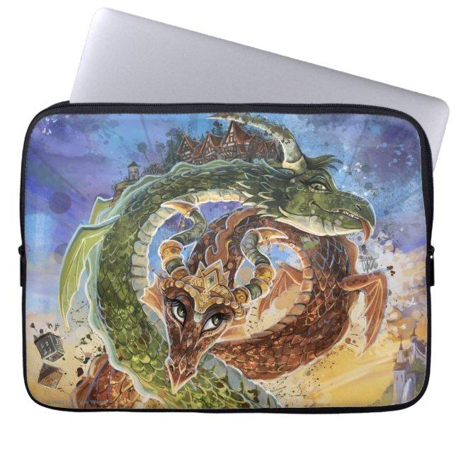 Funda Para Portátil Arte de Dragones Ascendiendo (Frente)