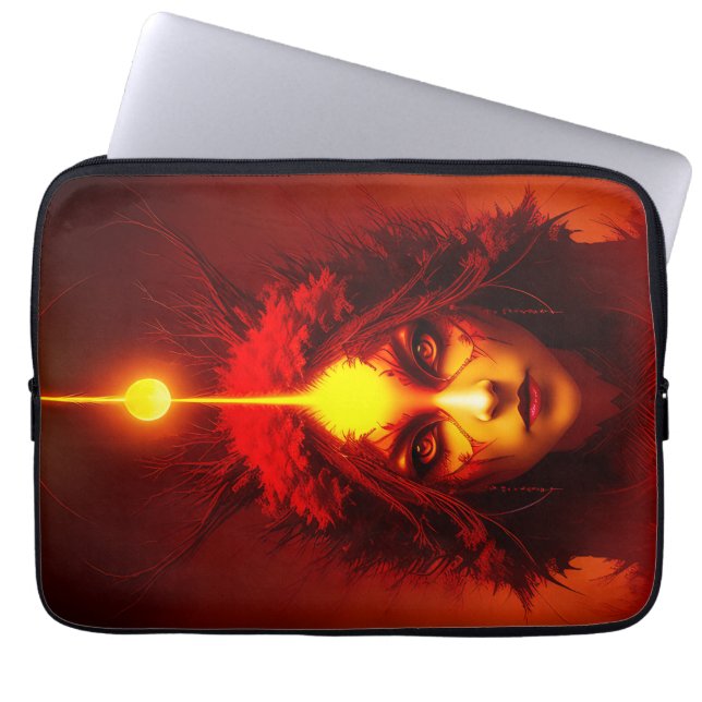 Funda Para Portátil Arte de fantasía de diosa de fuego (Frente)
