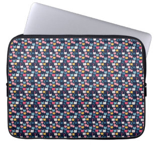 Funda Para Portátil Arte de gato   Caras de gato recortado