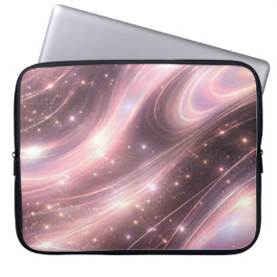Funda Para Portátil Arte de IA con patrones de espacio de rosa apagado