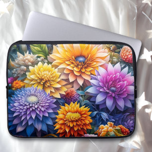 Funda Para Portátil Arte de IA de hermosas flores acuarelas florales