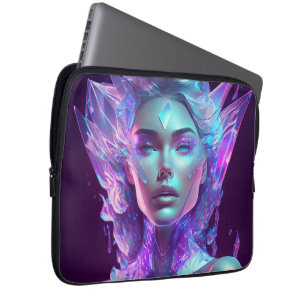 Funda Para Portátil Arte de IA hermoso Mujer de vidrio helado y bonito