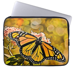 Funda Para Portátil Arte de jardín de mariposa monarca