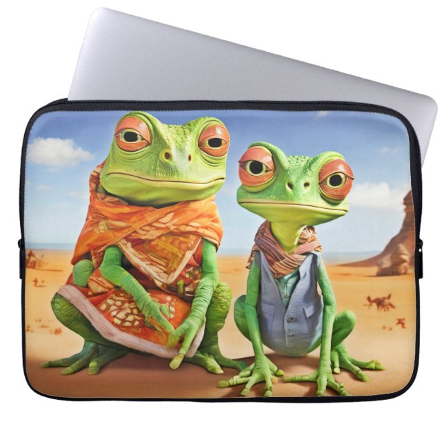 Funda Para Portátil Arte de lagarto familiar (Frente)