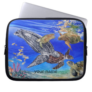 Funda Para Portátil Arte de las tortugas de mar personalizado