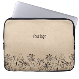 Funda Para Portátil Arte de línea en papel kraft