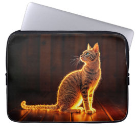 Funda Para Portátil Arte de mascotas en la sombra y luz de gatos ilumi