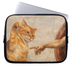 Funda Para Portátil Arte de meme de gato divertido Creación de Adán co