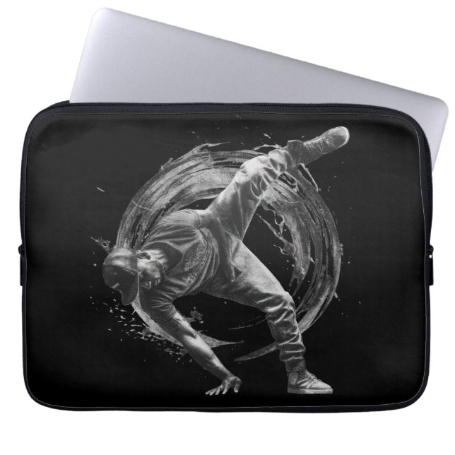 Funda Para Portátil Arte de movimiento monocromo de estilo urbano (Frente)