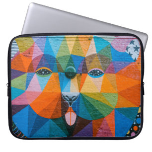 Funda Para Portátil Arte de oso urbano Arte urbano Mural del oso mural