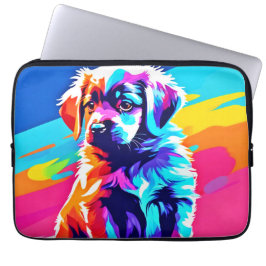 Funda Para Portátil Arte de perros con abrazo de arcoiris