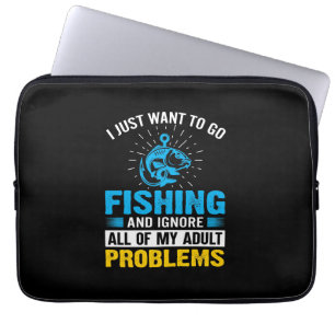 Funda Para Portátil Arte De Pesca Que Solo Quiero Ir A Pescar