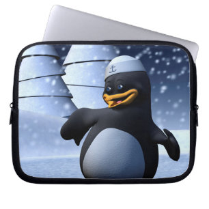 Funda Para Portátil Arte de pingüino marinero de invierno adorable par