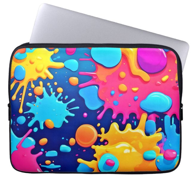 Funda Para Portátil Arte de pintura con salpicaduras de arcoíris (Frente)