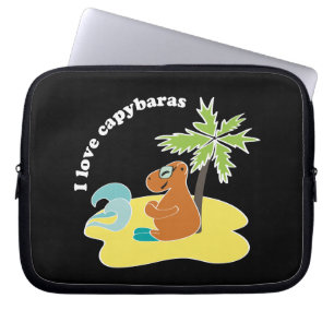 Funda Para Portátil Arte de playa tropical amo los carpinchos