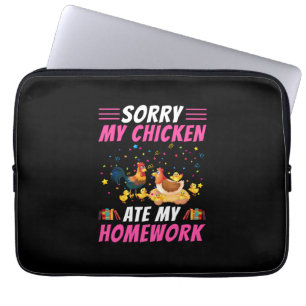 Funda Para Portátil Arte De Pollo Mi Pollo Se Comió Mi Tarea
