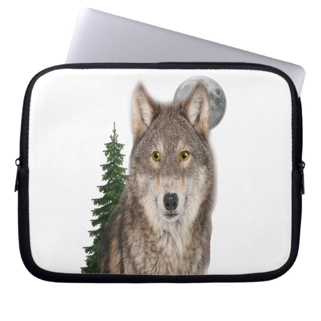 Funda Para Portátil Arte de Wolf (Frente)