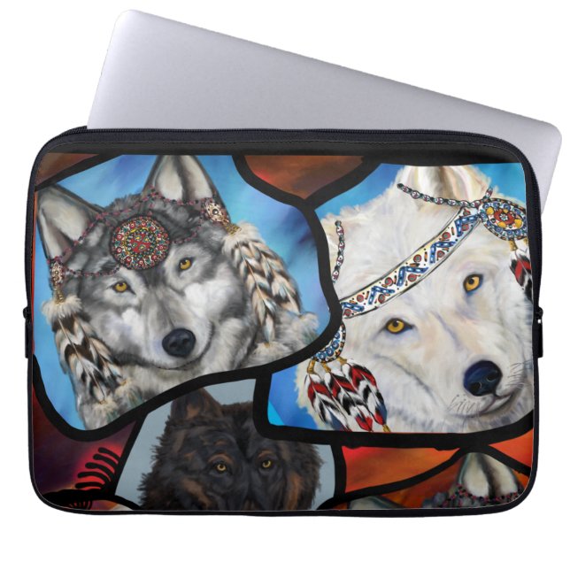 FUNDA PARA PORTÁTIL ARTE DE WOLF DEL SUROESTE (Frente)