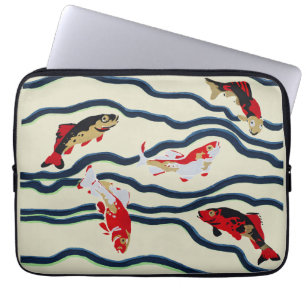 Funda Para Portátil Arte Deco Carpín Colorido Nadando Decoración Marin