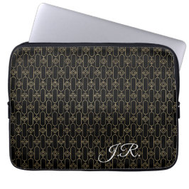 Funda Para Portátil Arte Deco dorado y negro personalizado