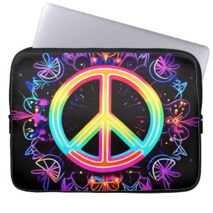 Funda Para Portátil Arte del Símbolo de la Paz Arcoíris