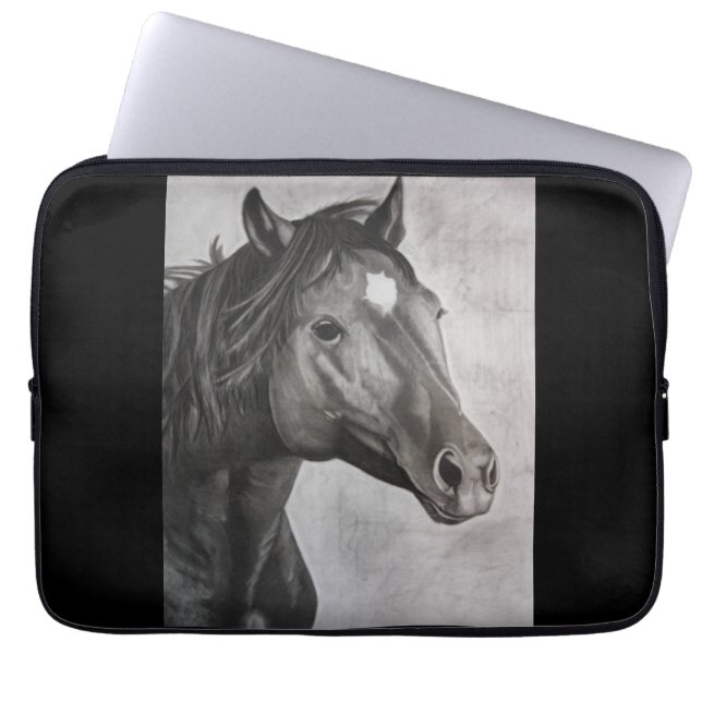 Funda Para Portátil Arte dibujado a mano de caballo (Frente)