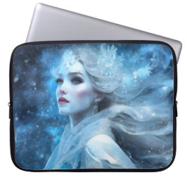 Funda Para Portátil Arte etéreo congelado de nieve reina fantasía