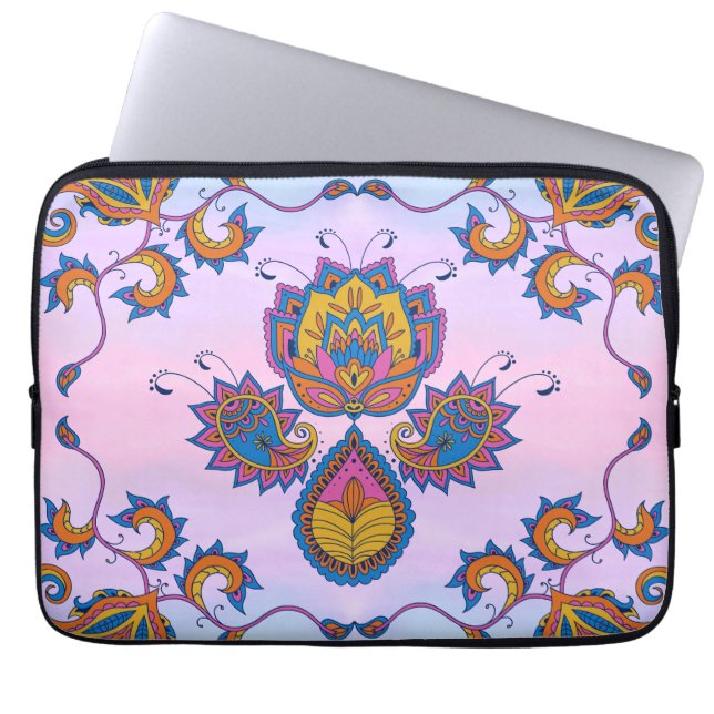 Funda Para Portátil Arte floral, Blue Bliss (Frente)