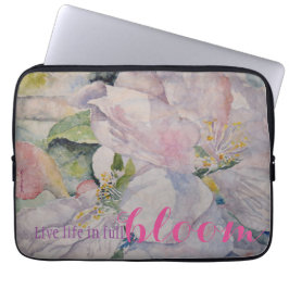 Funda Para Portátil Arte floral de la acuarela de la cita de la