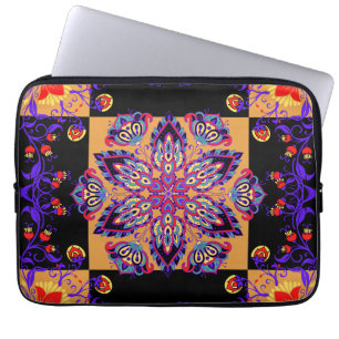 Funda Para Portátil Arte floral, naturaleza violeta