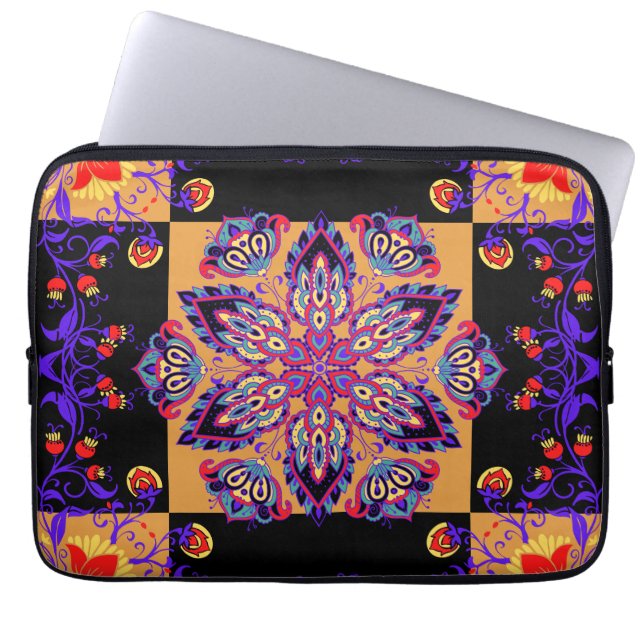 Funda Para Portátil Arte floral, naturaleza violeta (Frente)