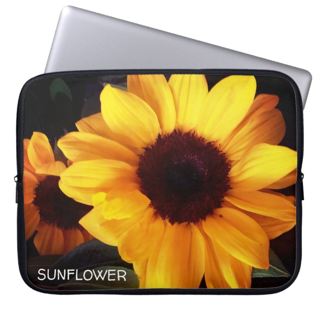 Funda Para Portátil Arte florista del jardín de girasoles (Frente)