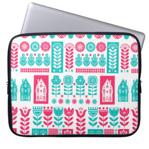 Funda Para Portátil Arte folclórico escandinavo patrón vintage sin f