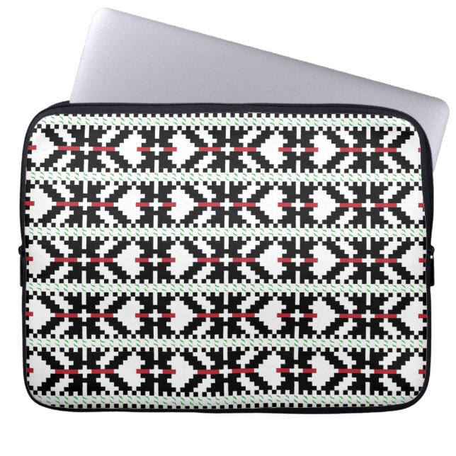 Funda Para Portátil Arte folclórico masculino y blanco de la tribu let (Frente)