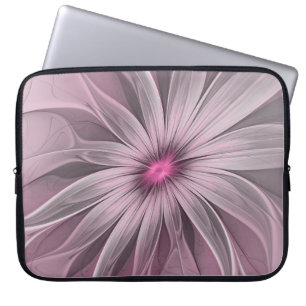Funda Para Portátil Arte fractal floral abstracto de flor de ciruela d