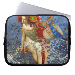 Funda Para Portátil Arte gótico azul de sirena de Acuario