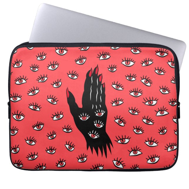 Funda Para Portátil Arte gótico de Halloween - Ojos espeluznantes de m (Frente)