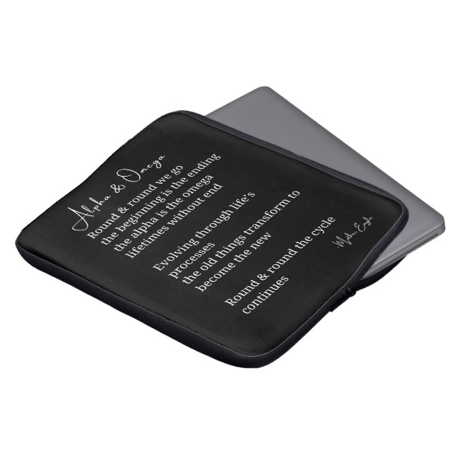 Funda Para Portátil Arte instantáneo de poesía alfa y omega (Superior anverso)