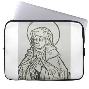 Funda Para Portátil Arte lineal minimalista medieval de Santa Mónica