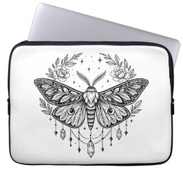 Funda Para Portátil Arte lineal místico gótico de polilla botánica cel
