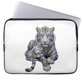 Funda Para Portátil Arte Majestuoso del Tigre Blanco Joyado Real
